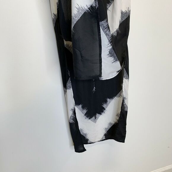 Strapless Black White Ruched dress Mossimo Full Length sheath Maxi Sz Small - Picture 4 of 10